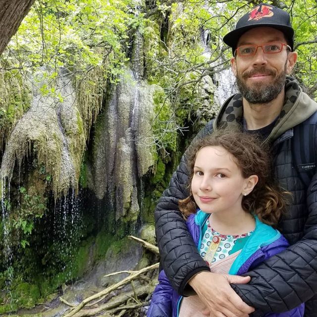 Dad and daughter at Gorman Falls